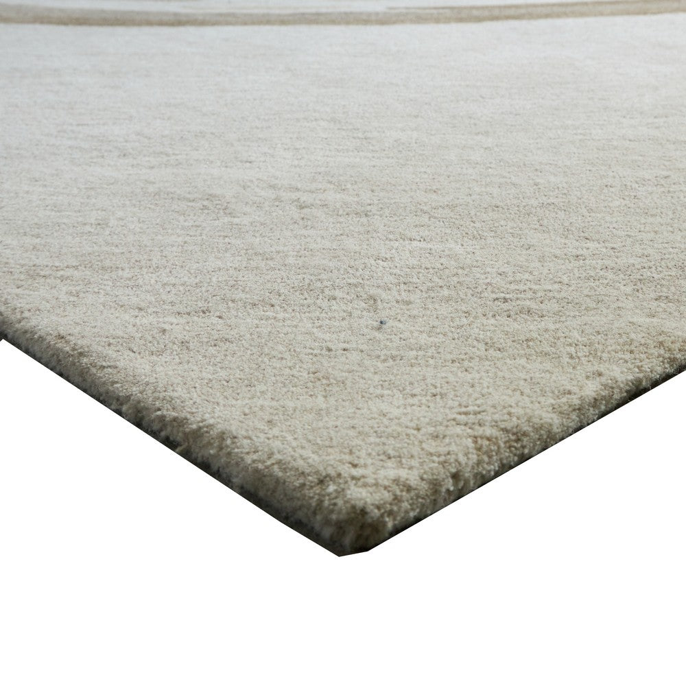 Rizzy Large Area Rug, Brown-Gray Abstract Ripple Patterns, Ivory Wool 8x10