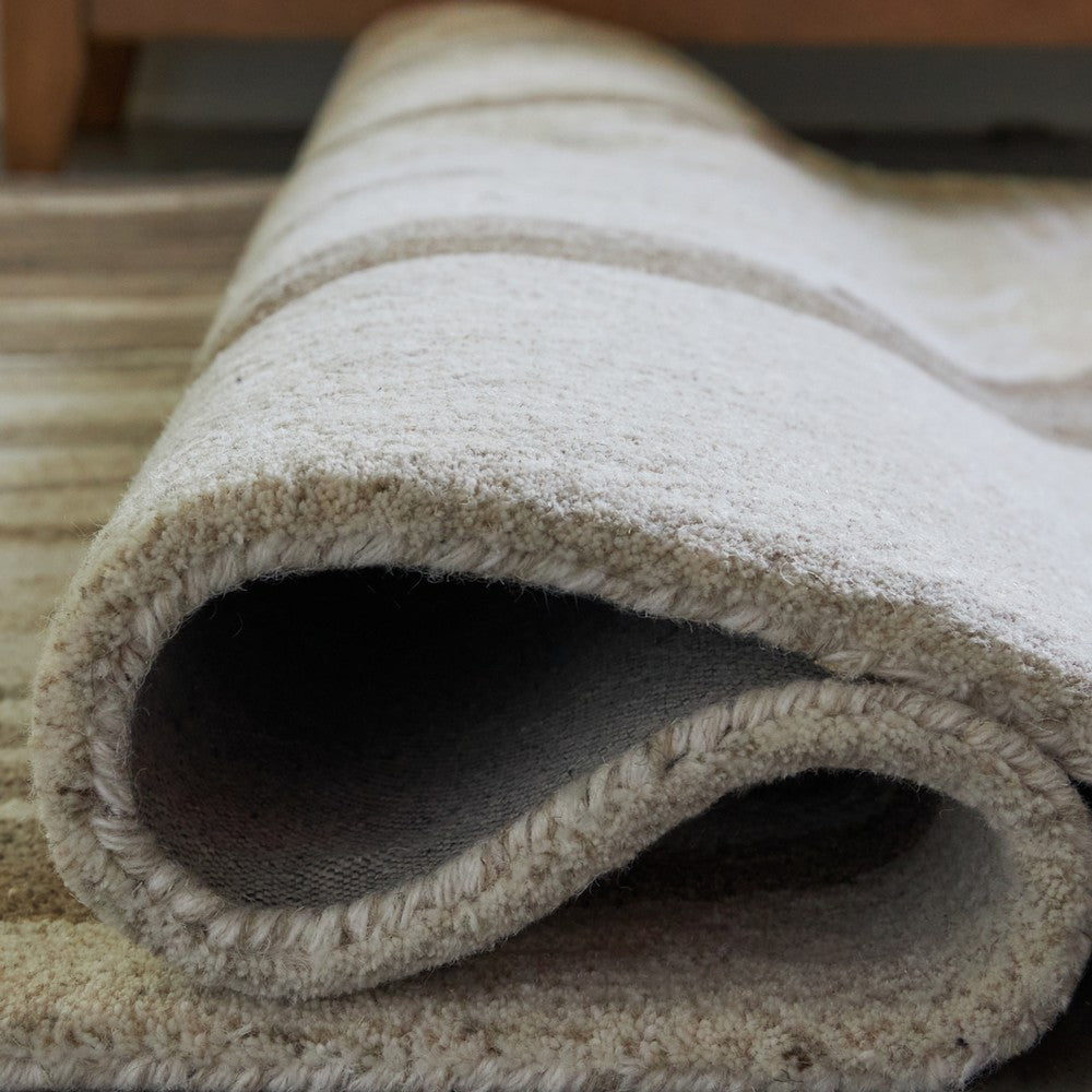 Rizzy Large Area Rug, Brown-Gray Abstract Ripple Patterns, Ivory Wool 8x10