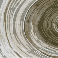 Rizzy Large Area Rug, Brown-Gray Abstract Ripple Patterns, Ivory Wool 8x10