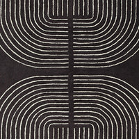 Edon Large Area Rug with Ivory Geometric Statement Design, Black Wool 8x10