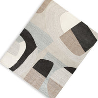 Edric Hand-Tufted Large Area Rug, Neutral Abstract Geometric Patterns 8x10
