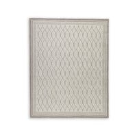 Winie Large Area Rug, Trellis Patterns, Hand-Tufted, Gray Wool 8x10