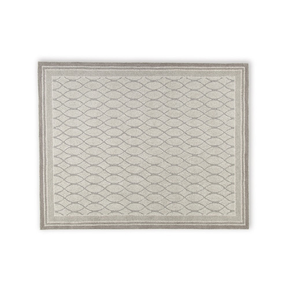 Winie Large Area Rug, Trellis Patterns, Hand-Tufted, Gray Wool 8x10