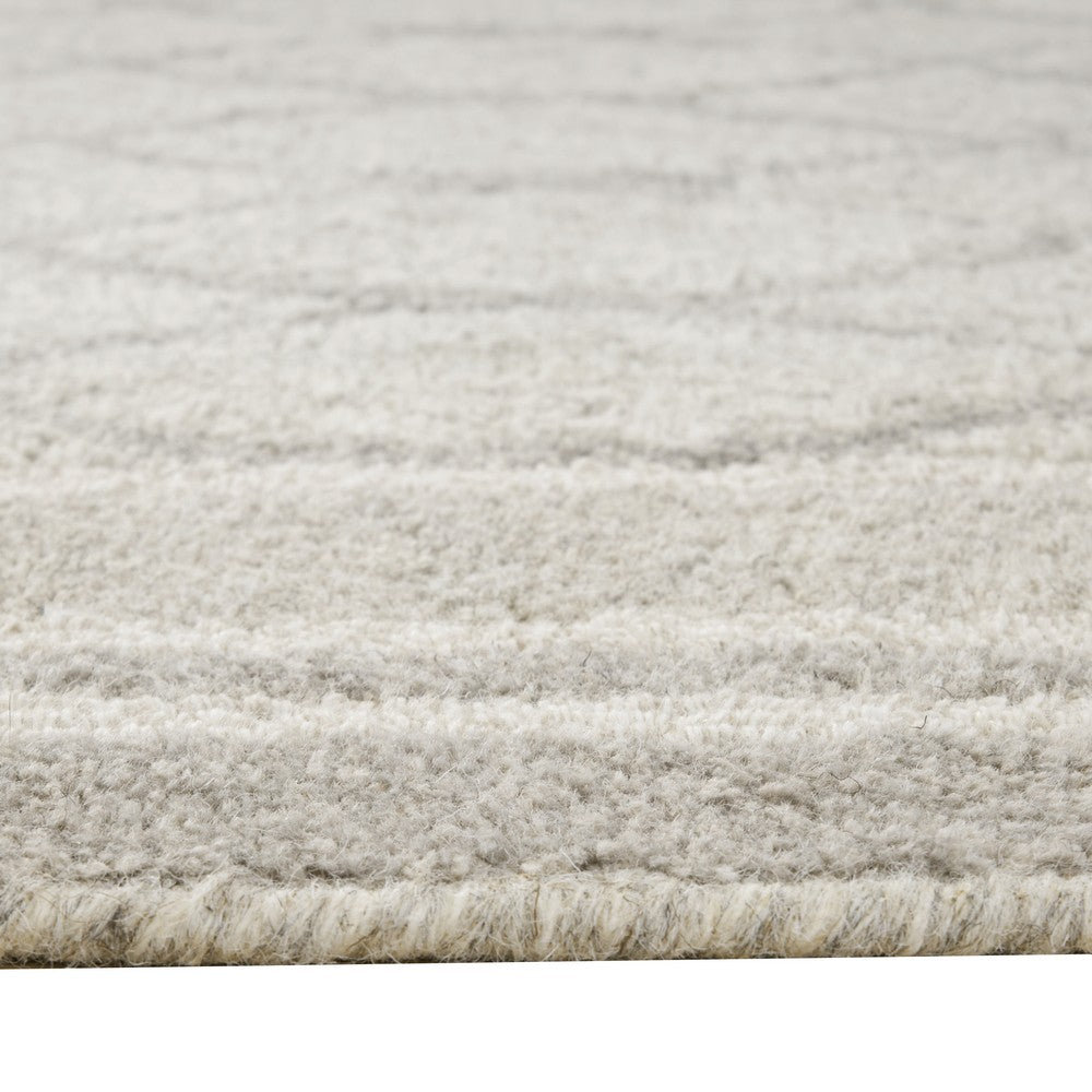 Winie Large Area Rug, Trellis Patterns, Hand-Tufted, Gray Wool 8x10