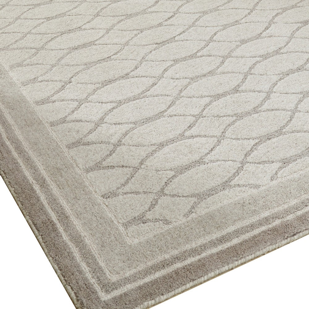 Winie Large Area Rug, Trellis Patterns, Hand-Tufted, Gray Wool 8x10