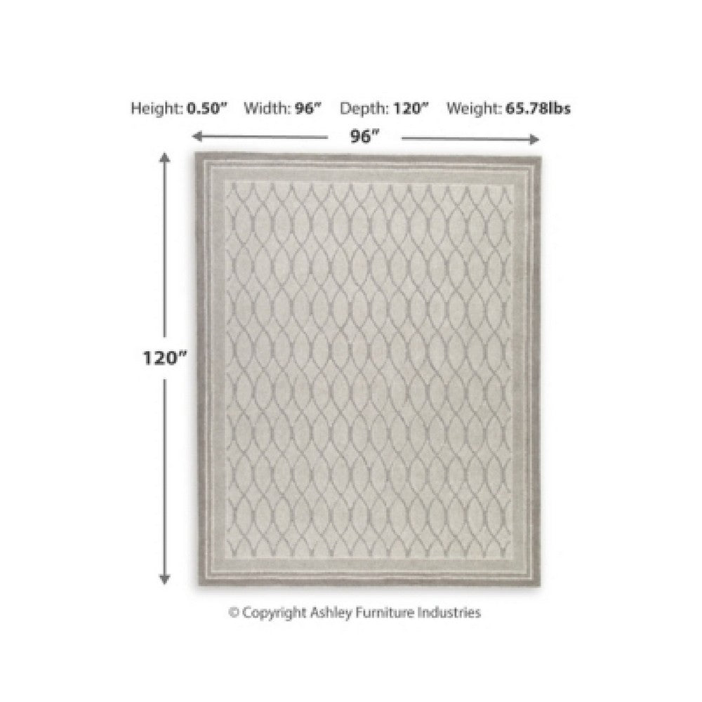 Winie Large Area Rug, Trellis Patterns, Hand-Tufted, Gray Wool 8x10