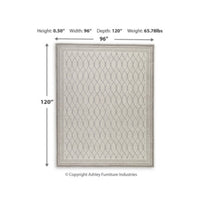 Winie Large Area Rug, Trellis Patterns, Hand-Tufted, Gray Wool 8x10