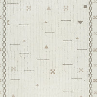 Dotty Hand-Tufted Large Area Rug, Bordered and Geometric Design, Cream Wool 8x10