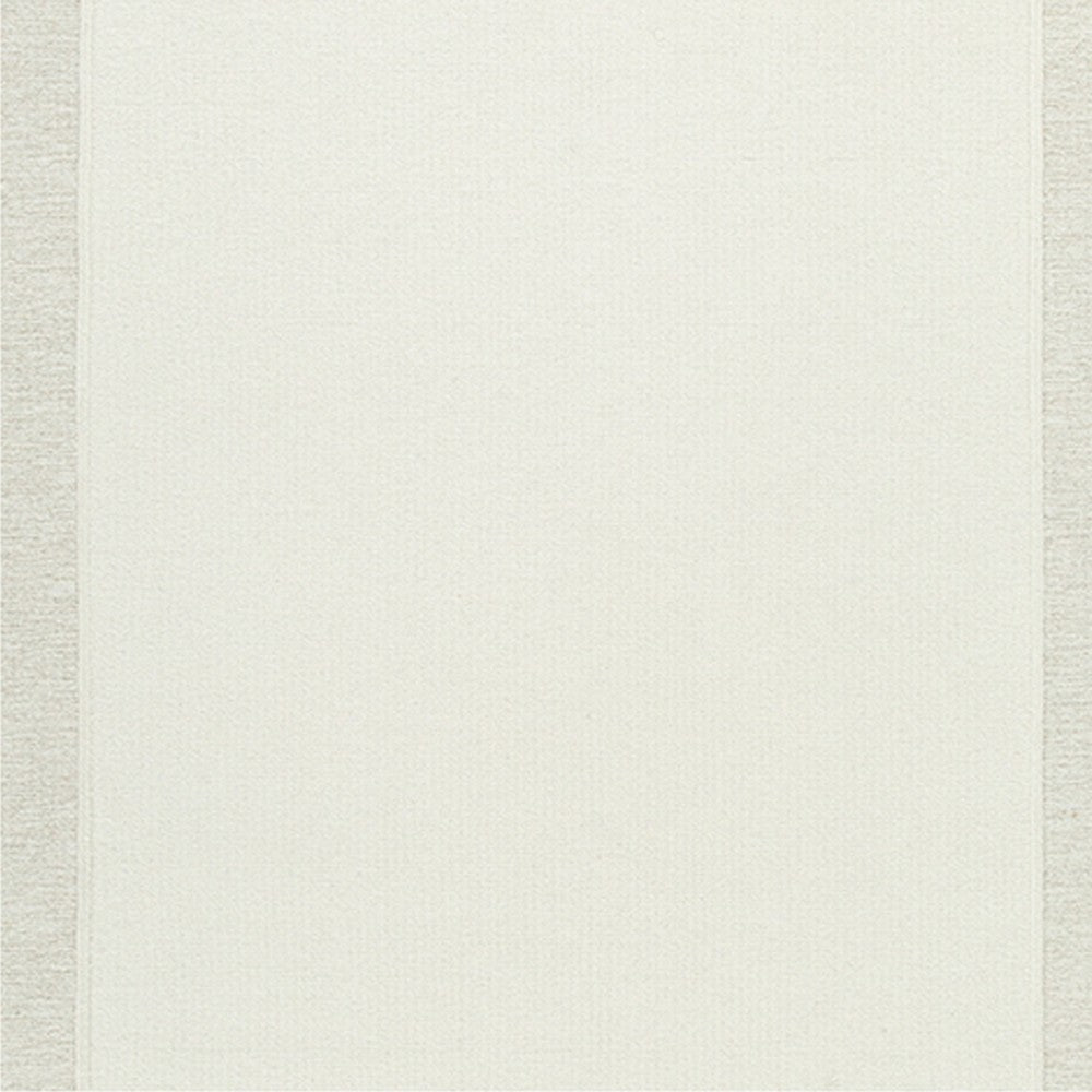 Teena Hand-Tufted Large Area Rug with Bordered Design, Ivory-Tan Wool 8x10