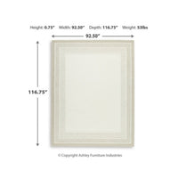 Teena Hand-Tufted Large Area Rug with Bordered Design, Ivory-Tan Wool 8x10