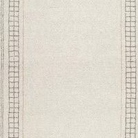 Adam Large Rug with Border Design, Jute and Wool, Brown-Taupe 8x10