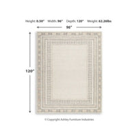 Adam Large Rug with Border Design, Jute and Wool, Brown-Taupe 8x10
