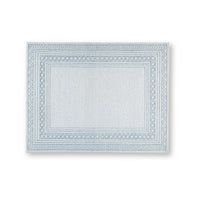 Hazel Hand-Tufted Large Area Rug, Chevron-Diamond Motifs, Blue-Ivory Wool 8x10
