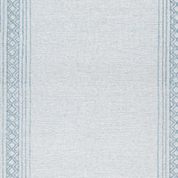 Hazel Hand-Tufted Large Area Rug, Chevron-Diamond Motifs, Blue-Ivory Wool 8x10