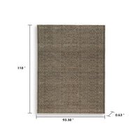 Amina Large Area Rug with Aztec-Inspired Pattern, Brown-Ivory Wool 8x10