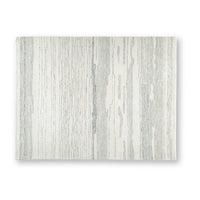 Genie Hand-Tufted Large Area Rug, Abstract Striped Patterns, Ivory Blue Wool 8x10