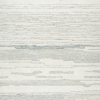 Genie Hand-Tufted Large Area Rug, Abstract Striped Patterns, Ivory Blue Wool 8x10