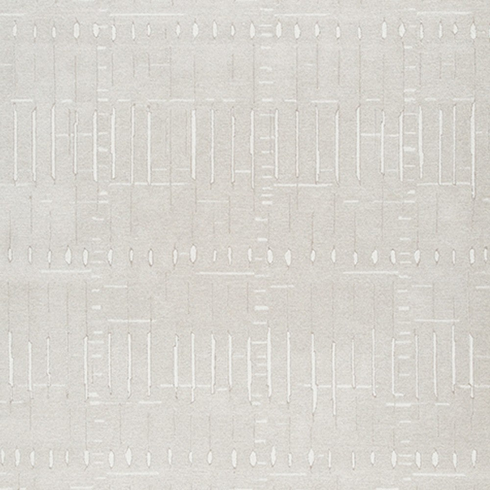Berty Large Area Rug with Abstract Patterns, Tan-Ivory Hand-Tufted Wool 8x10