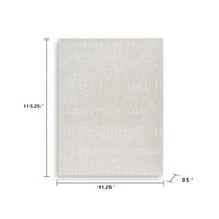 Berty Large Area Rug with Abstract Patterns, Tan-Ivory Hand-Tufted Wool 8x10