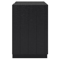Deri Nightstand with USB Ports and Dual Drawers, Black Wood 27 Inch