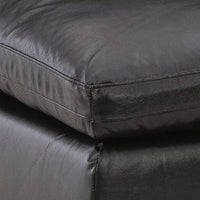 Emy Oversized Accent Ottoman, Black Top Grain Leather, 42 Inch -BM352986