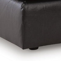 Emy Oversized Accent Ottoman, Black Top Grain Leather, 42 Inch -BM352986
