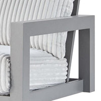 Jazzy Outdoor Swivel Chair with Corded Fabric Cushions, Gray Aluminum
