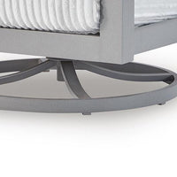Jazzy Outdoor Swivel Chair with Corded Fabric Cushions, Gray Aluminum