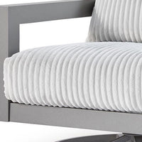 Jazzy Outdoor Swivel Chair with Corded Fabric Cushions, Gray Aluminum