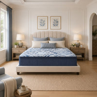 Helen Queen Size Euro Top Mattress with Cooling Gel Latex, Blue Fabric 15 Inch-BM353026