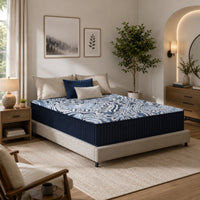 Xyno Queen Size Mattress, Memory Foam, Cooling Gel Latex, Dark Blue Fabric 15 Inch-BM353027