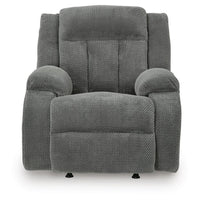 Duke Power Rocker Recliner Chair, Pillow Top Arms, USB Ports, Gray Velvet