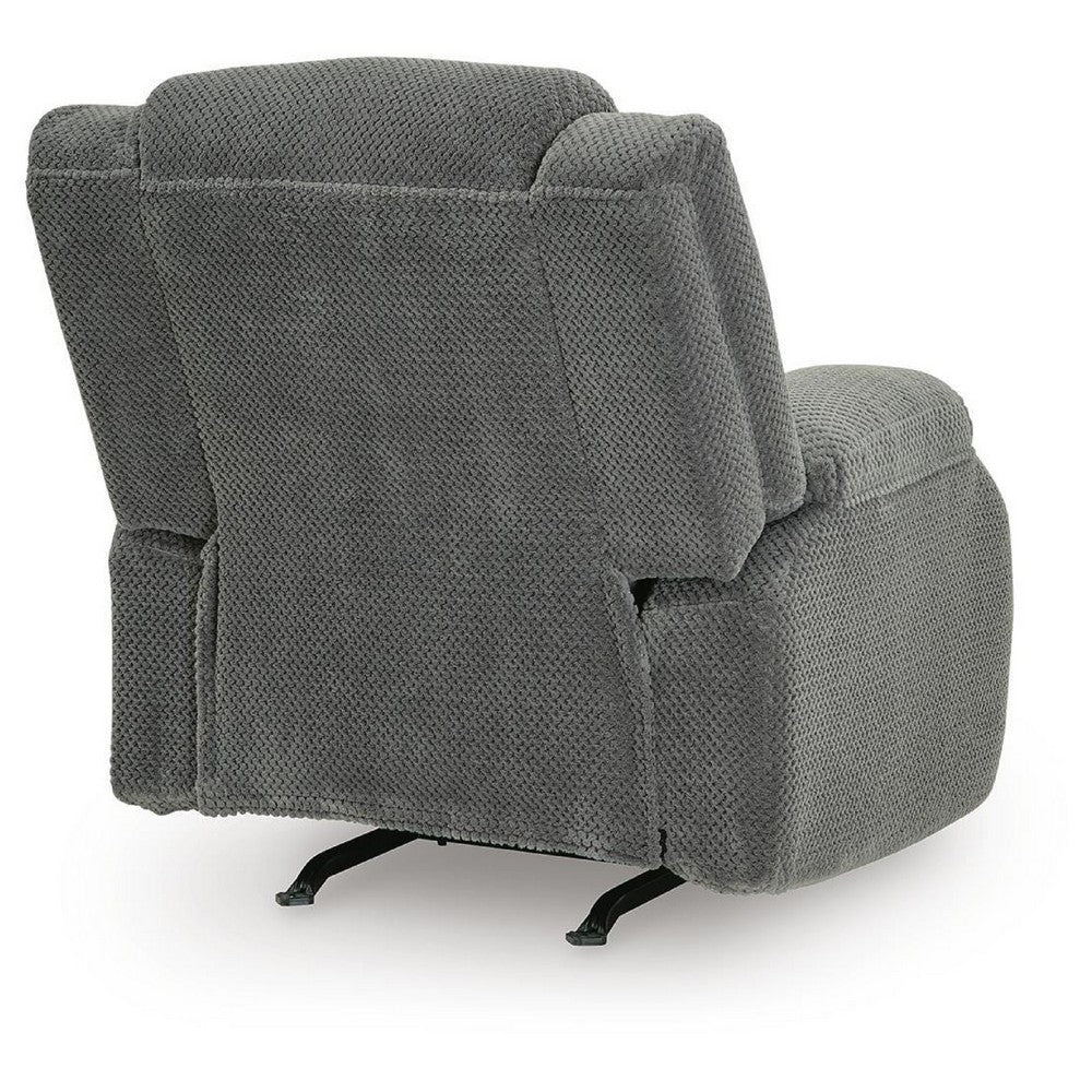 Duke Power Rocker Recliner Chair, Pillow Top Arms, USB Ports, Gray Velvet