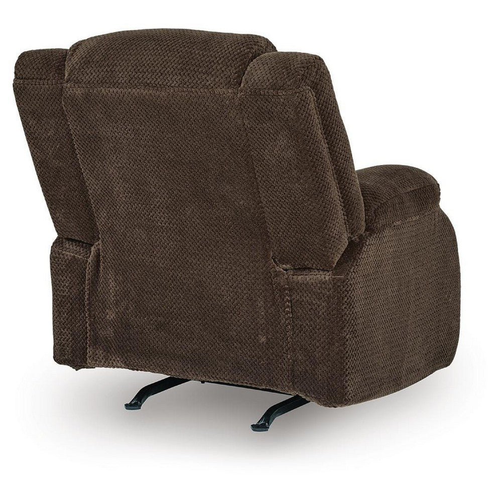 Duke Power Rocker Recliner Chair, Pillow Top Arms, USB Ports, Brown Velvet