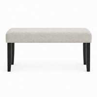 Juli Dining Bench, Gray Fabric Cushion, Wire Brushed Black Wood 41 Inch - BM353078