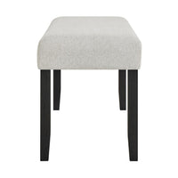 Juli Dining Bench, Gray Fabric Cushion, Wire Brushed Black Wood 41 Inch - BM353078