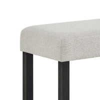 Juli Dining Bench, Gray Fabric Cushion, Wire Brushed Black Wood 41 Inch - BM353078
