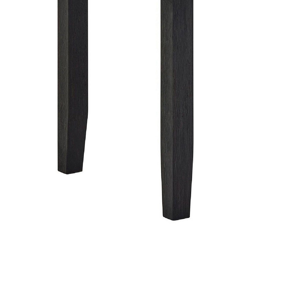 Juli Dining Bench, Gray Fabric Cushion, Wire Brushed Black Wood 41 Inch - BM353078