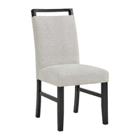 Juli Dining Side Chair Set of 2, Light Gray Cushion Seat, Black Wood - BM353079