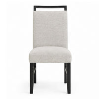 Juli Dining Side Chair Set of 2, Light Gray Cushion Seat, Black Wood - BM353079