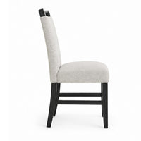Juli Dining Side Chair Set of 2, Light Gray Cushion Seat, Black Wood - BM353079