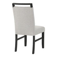 Juli Dining Side Chair Set of 2, Light Gray Cushion Seat, Black Wood - BM353079