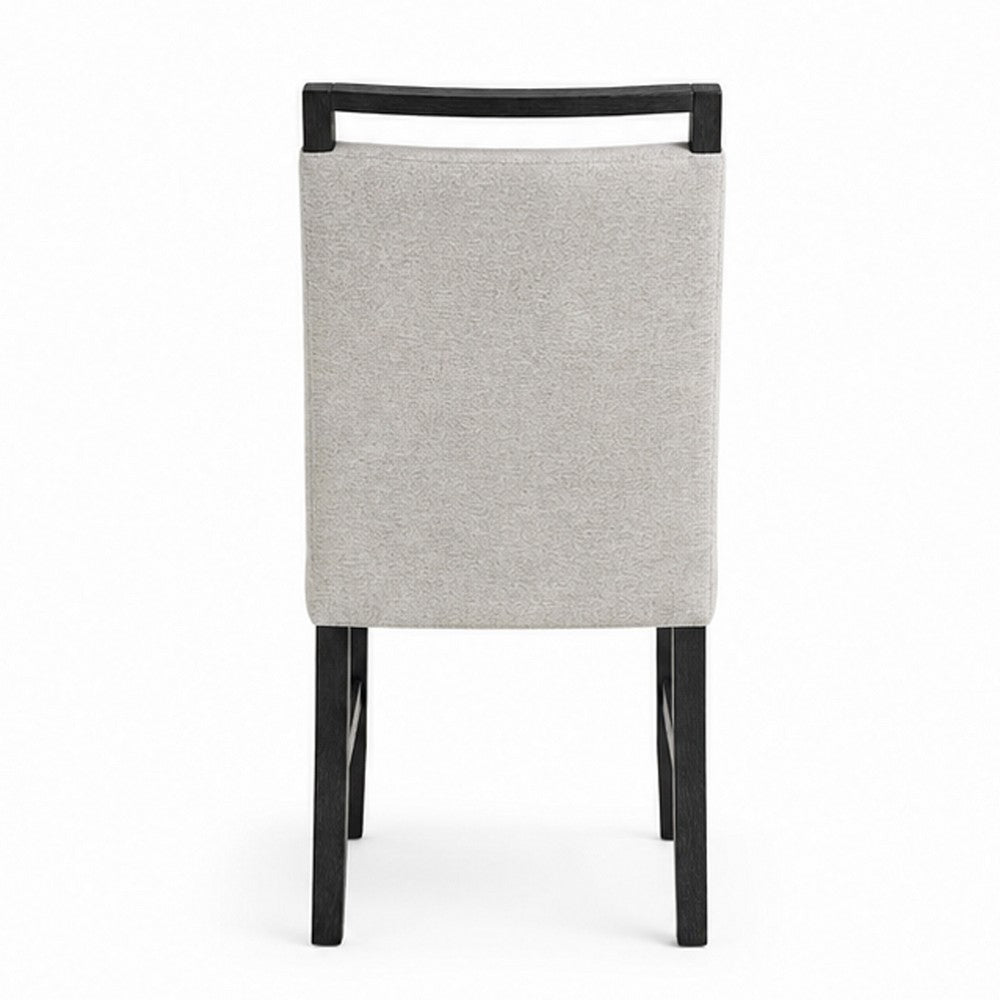 Juli Dining Side Chair Set of 2, Light Gray Cushion Seat, Black Wood - BM353079