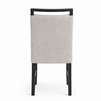 Juli Dining Side Chair Set of 2, Light Gray Cushion Seat, Black Wood - BM353079