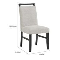 Juli Dining Side Chair Set of 2, Light Gray Cushion Seat, Black Wood - BM353079