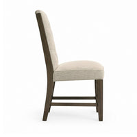 Heri Dining Side Chair Set of 2, Tufted Back, Beige, Chocolate Brown - BM353082