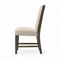 Heri Dining Side Chair Set of 2, Tufted Back, Beige, Chocolate Brown - BM353082