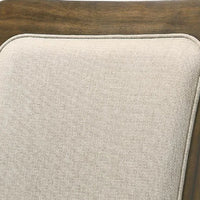 Moor Dining Side Chair Set of 2, Geometric Design Back, Off White, Oak Brown - BM353084