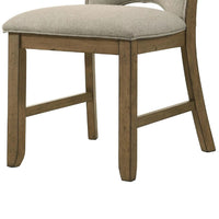 Rell Dining Side Chair Set of 2, Cutout Back, Beige Cushions, Antique Brown - BM353086
