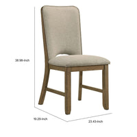 Rell Dining Side Chair Set of 2, Cutout Back, Beige Cushions, Antique Brown - BM353086